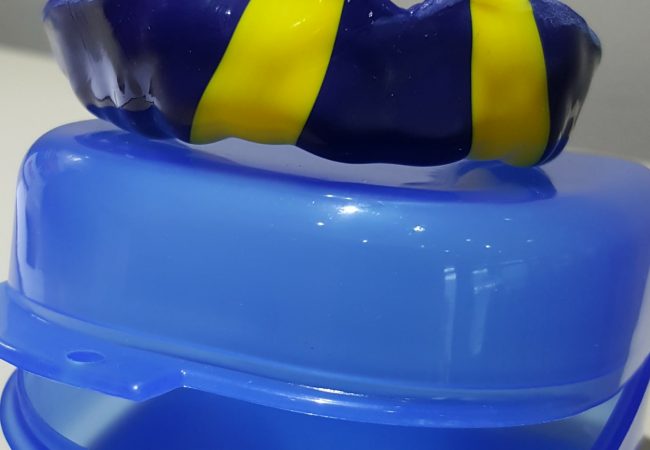 Blue and Yellow Mouthguard